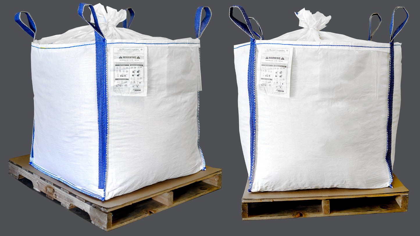 35x35x35 uncoated (breathable) fabric woven polypropylene bulk bag; duffle top; bottom spout (MS-3509-B)