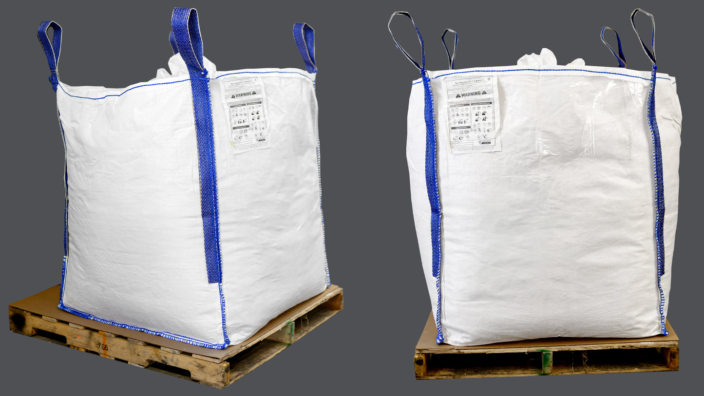 35x35x40 uncoated (breathable) fabric woven polypropylene bulk bag; duffle top; bottom spout (MS-3538)