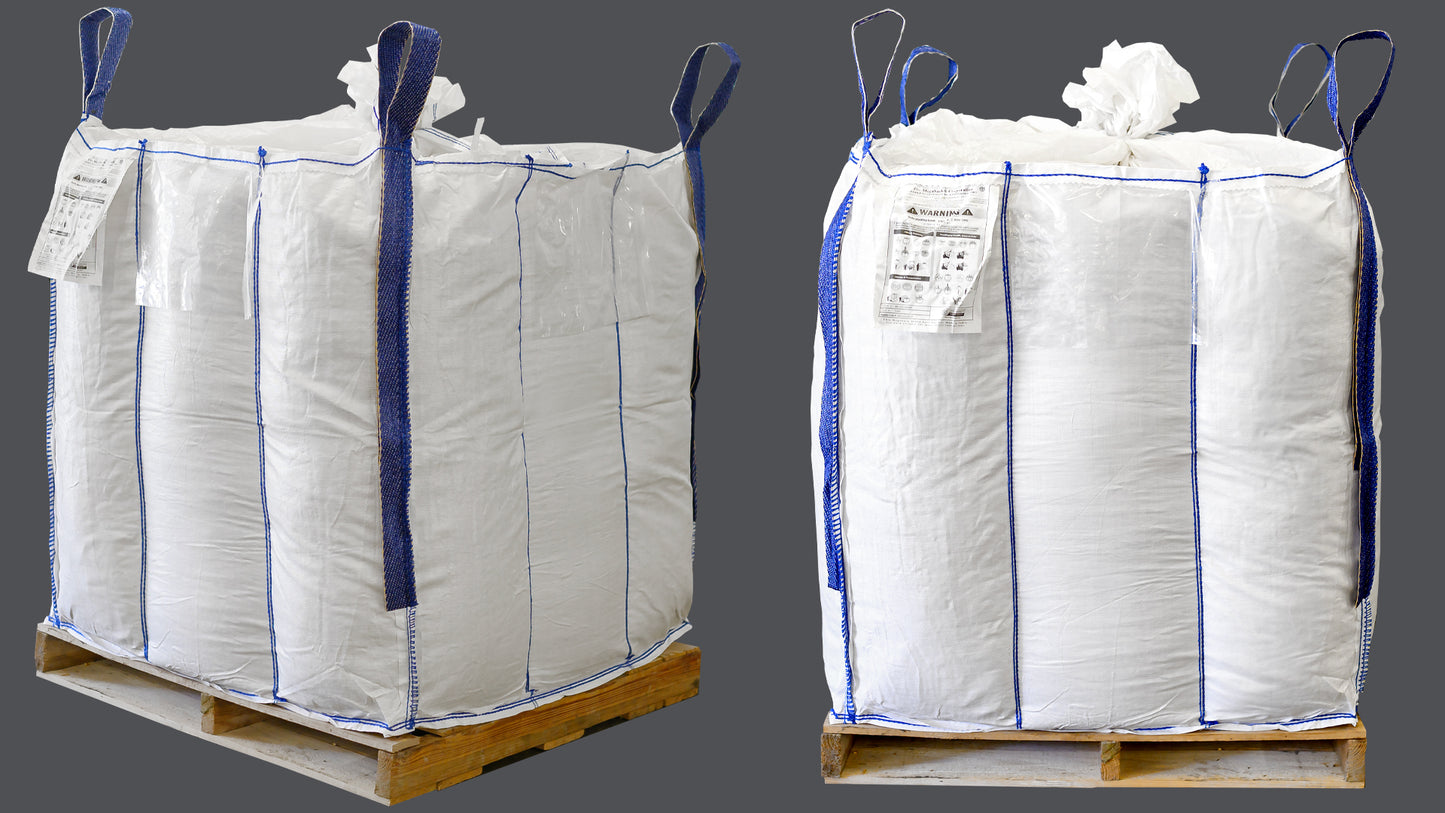 42x42x44 baffled; uncoated (breathable) fabric woven polypropylene bulk bag;  duffle top; bottom spout (MS-1659)