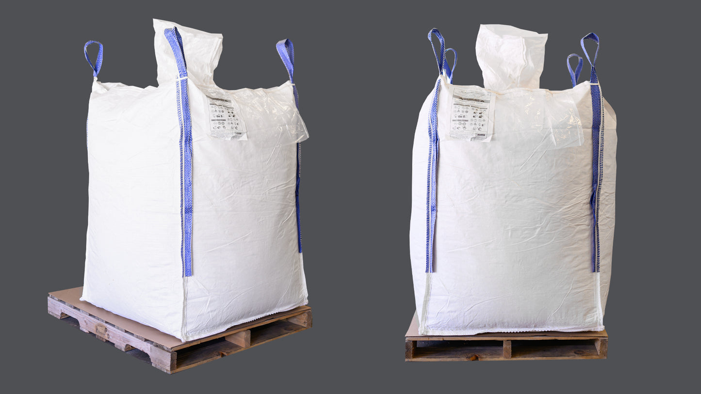 35x35x50 coated woven polypropylene bulk bag; spout top and spout bottom siftproof seams (MS-2166)