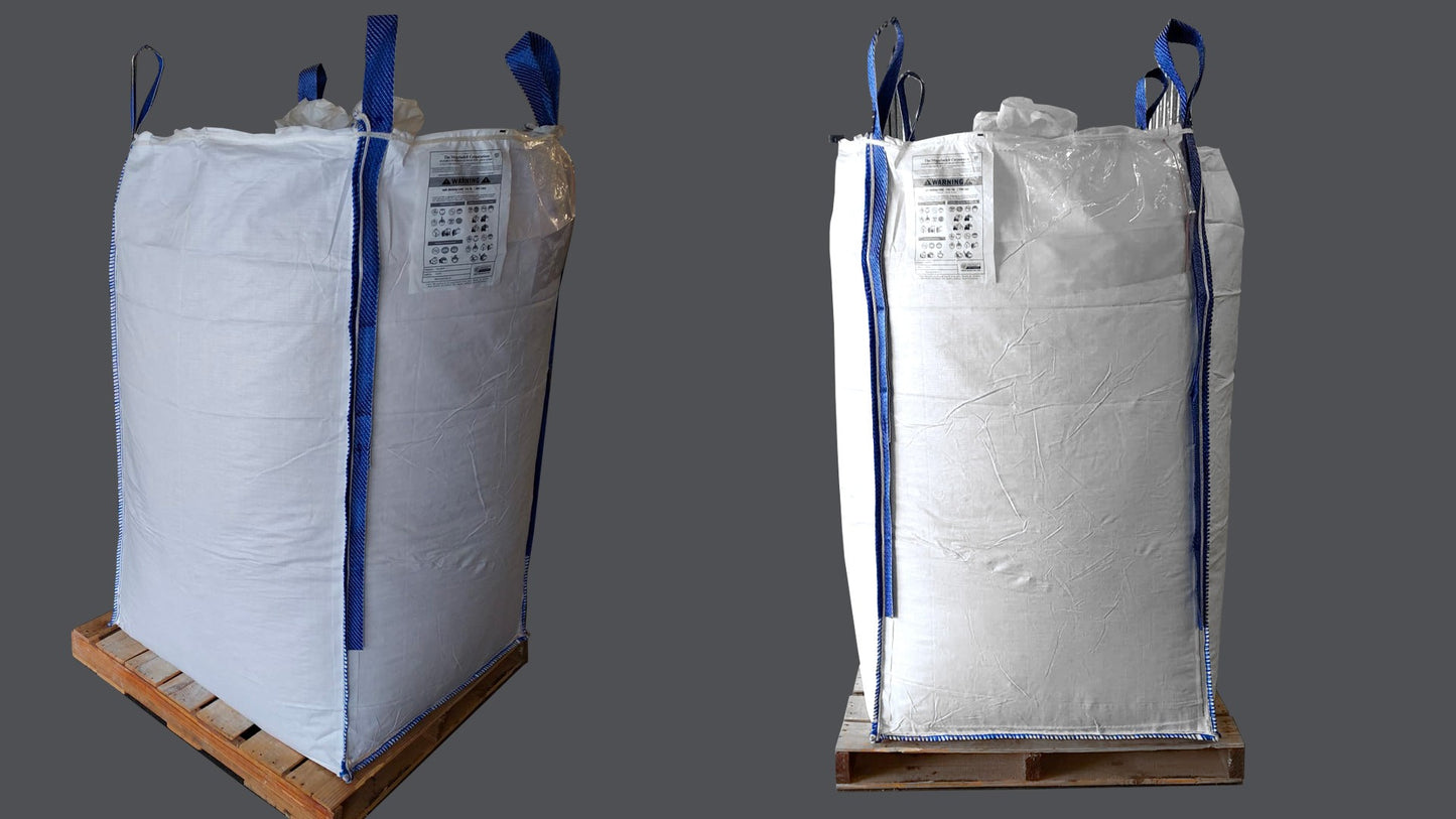 42x42x44 baffled; uncoated (breathable) fabric woven polypropylene bulk bag; spout top; spout bottom; (MS-3834)
